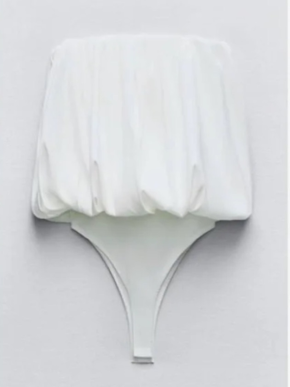 Zara White Voluminous Off-Shoulder Bodysuit